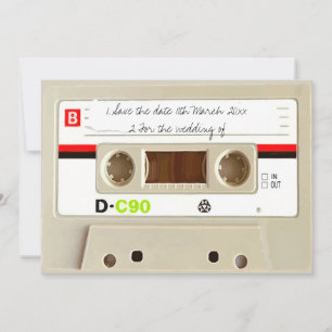 Retro audio cassette Wedding Save The Date