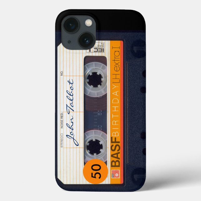 Retro Audio tape Name 50th Birthday Iphone Case 1 (Back)