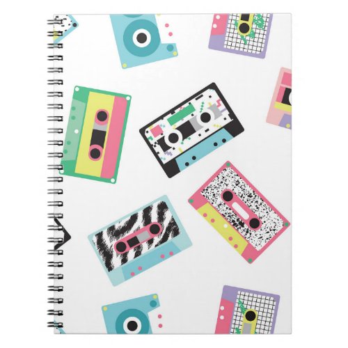 Retro Audio Tapes 80s Seamless Notebook