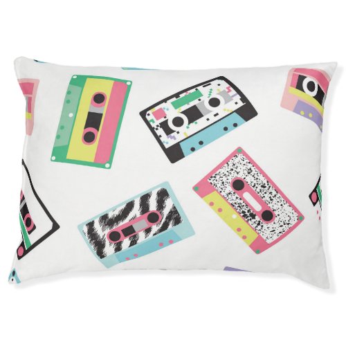 Retro Audio Tapes 80s Seamless Pet Bed