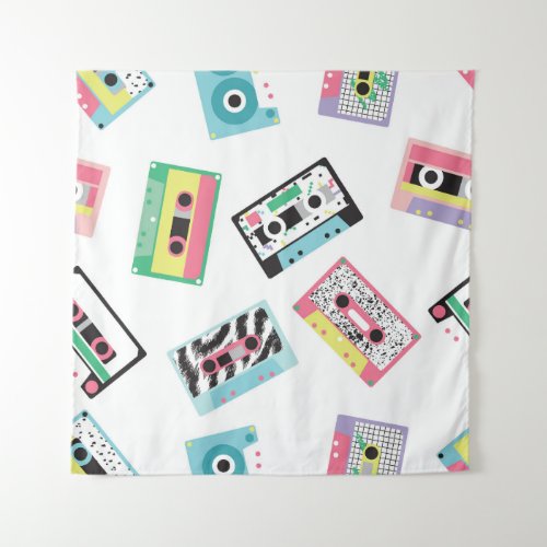 Retro Audio Tapes 80s Seamless Tapestry