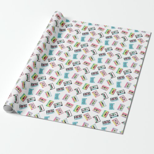 Retro Audio Tapes 80s Seamless Wrapping Paper