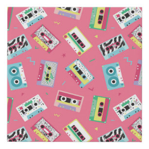 Retro Audio Tapes: 80s Style. Faux Canvas Print