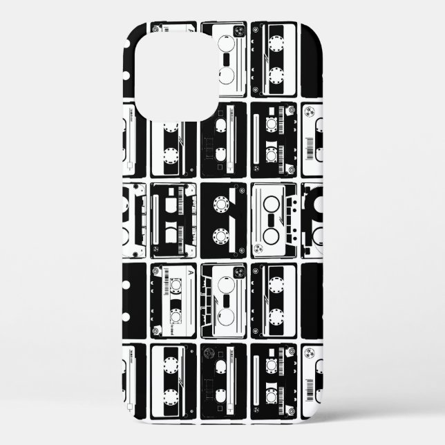 Retro audio tapes, old-fashioned pattern. Case-Mate iPhone case (Back)