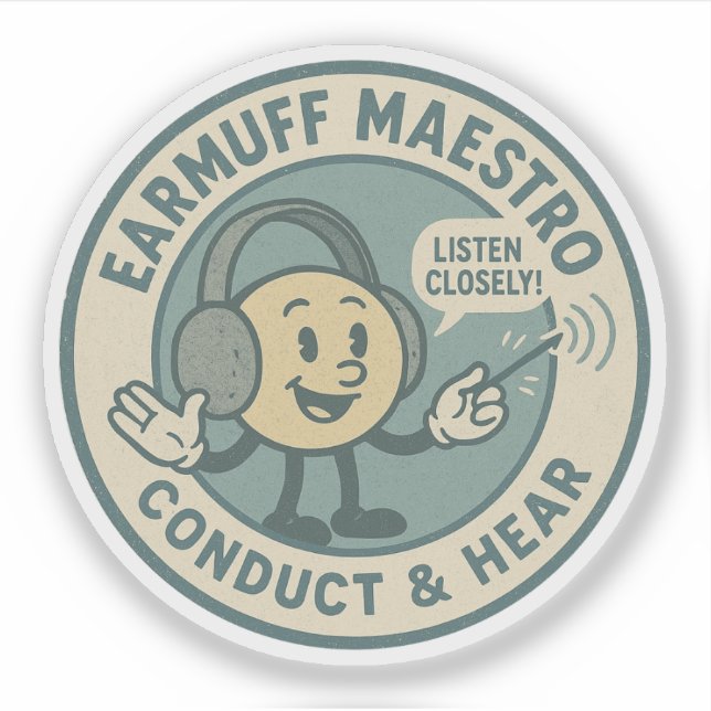 Retro Audiology Expert Fun Sticker (Front)
