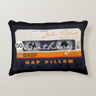 Retro Audiotape 50th birthday personalized Accent Pillow