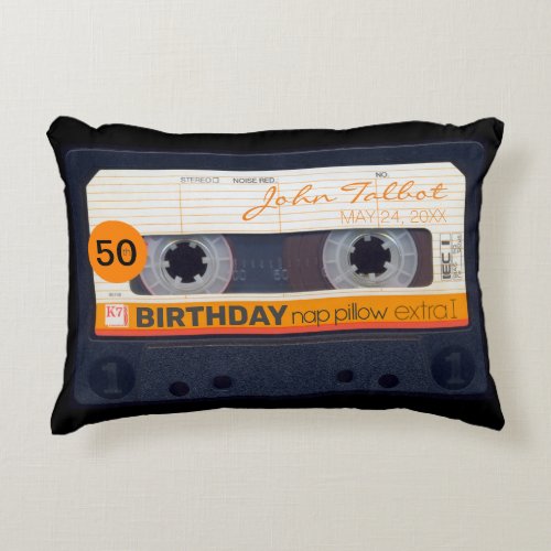 Retro Audiotape 50th birthday personalized AP2 Accent Pillow