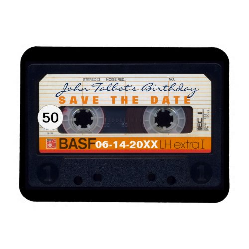 Retro Audiotape 50th birthday Save the date Magnet