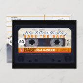 Retro Audiotape 50th birthday Save the date PostC Announcement Postcard (Front/Back)