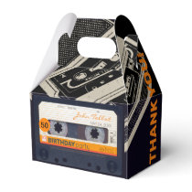 Retro Audiotape 50th Birthday Thank You GFB Favor Boxes
