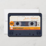 Retro Audiotape 60th birthday Party Invitation<br><div class="desc">Old audio cassette to personalize with your name and date. Design on flat rounded card invitation with texts for 60th birthday party to customize. You can easily change text(font, color, size and position)by clicking the customize button. Matching birthday save the date (magnet, postcard), guest book (hard cover), party supplies, favor...</div>