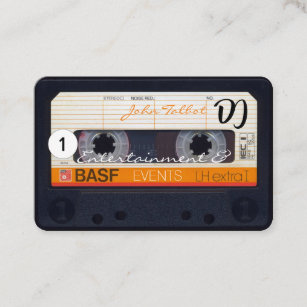 Retro Audiotape Cassette 80s DJ Business Cards