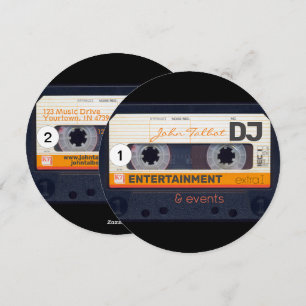 Retro Audiotape Cassette 80s DJ Business Cards R2
