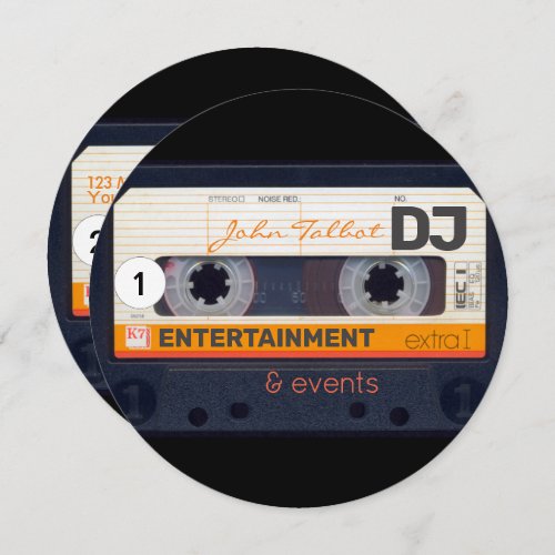 Retro Audiotape Cassette 80s DJ Business Cards R2