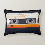 Retro Audiotape Cassette 80s personalized Accent P Accent Pillow<br><div class="desc">Old audio cassette (model n°1) to personalize with your name. Customizable accent pillow for nostalgic people. Matching birthday invitation,  birthday guest book,  birthday thank you gift tag,  business cards... Don't forget the whole collection of retro audiotapes (transparent,  green colors,  with decals and more).</div>