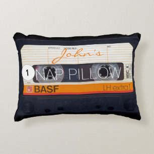 Retro Audiotape Cassette 80s personalized Accent P Accent Pillow