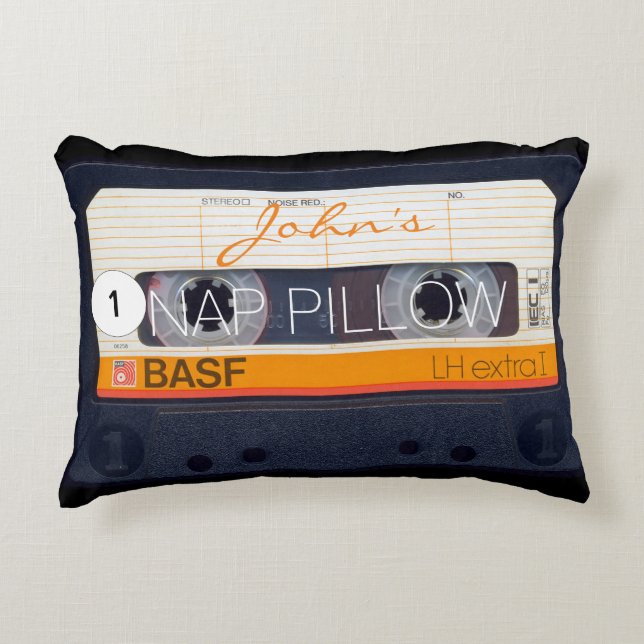 Retro Audiotape Cassette 80s personalized Accent P Accent Pillow (Front)
