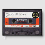 Retro Audiotape S 50th birthday Party HCGB2 Guest Book<br><div class="desc">Retro audiotape (audio cassette) with white and orange label to personalize. 50 is customizable on a small black tag. Design on hard cover guest book with text for 50th Birthday party. Other models with other audiotapes and videotapes are available. Matching birthday Save The date (postcard and magnet), birthday invitation, Thank...</div>