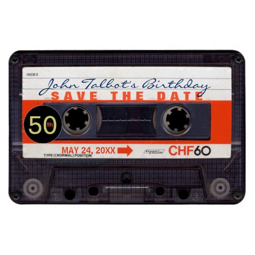 Retro Audiotape S 50th birthday Save the date FM Magnet