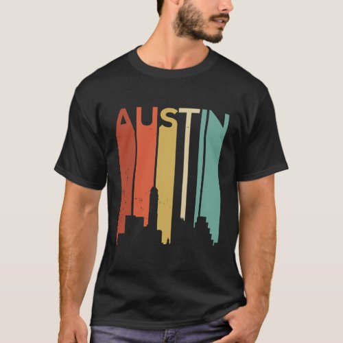 Retro Austin Texas Vintage Skyline Lone Star State T_Shirt