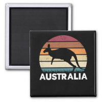 Retro Australian Animal jumping Kangaroo