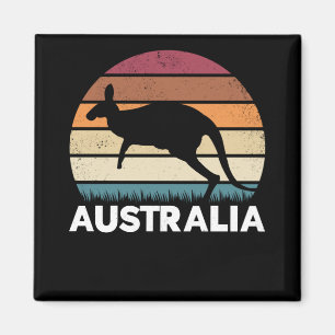 Retro Australian Animal jumping Kangaroo Magnet