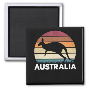Retro Australian Animal jumping Kangaroo Magnet