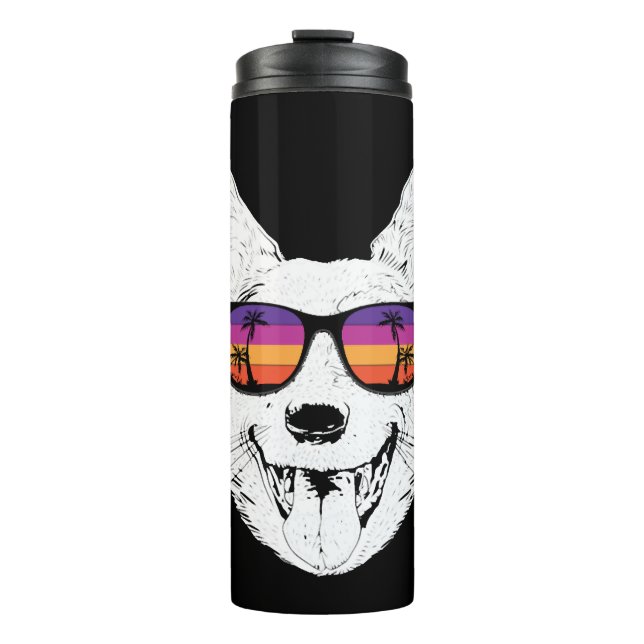 Retro Australian Cattle Dog Sunglasses  Thermal Tumbler (Front)