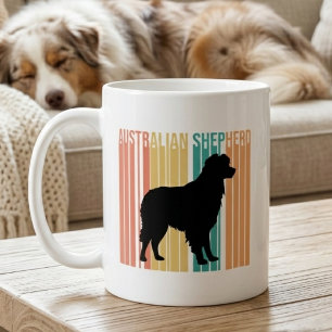 Retro Australian Shepherd Silhouette Coffee Mug