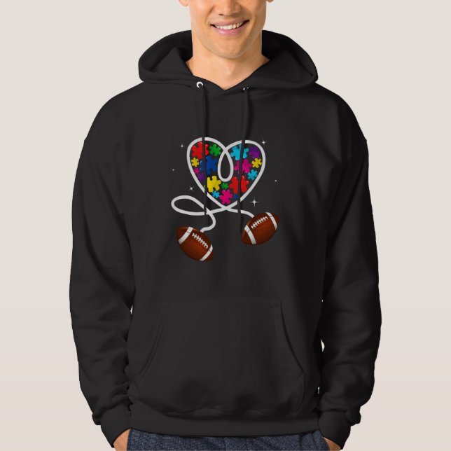 Retro Autism Mother American Flag Love Autism Awar Hoodie (Front)