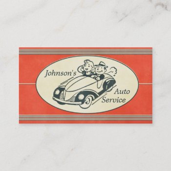Retro Auto Service And Repair Business Card by MarceeJean at Zazzle