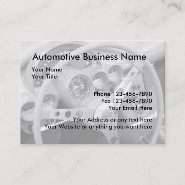 Retro Automotive Business Cards (Front)