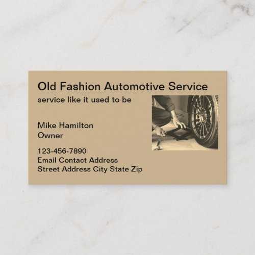 Retro Automotive Services And Repair Business Card