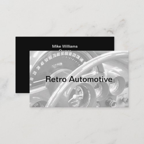Retro Automotive Services Mechanic Business Cards