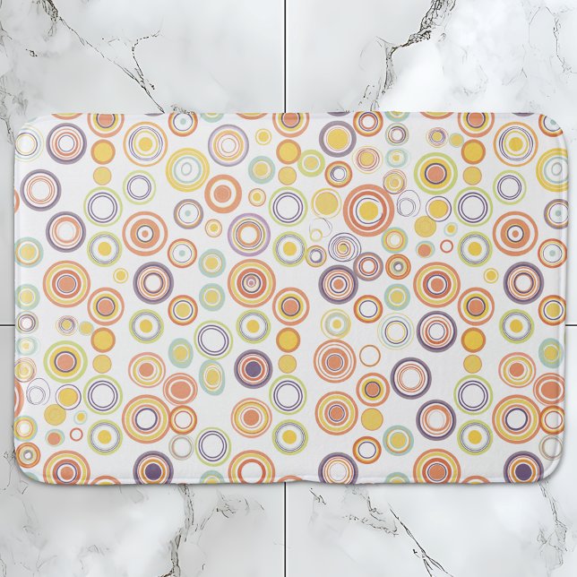 Retro Autumn Circles Bath Mat (Creator Uploaded)