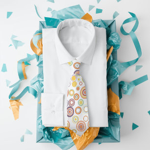 Retro Autumn Circles Big Neck Tie