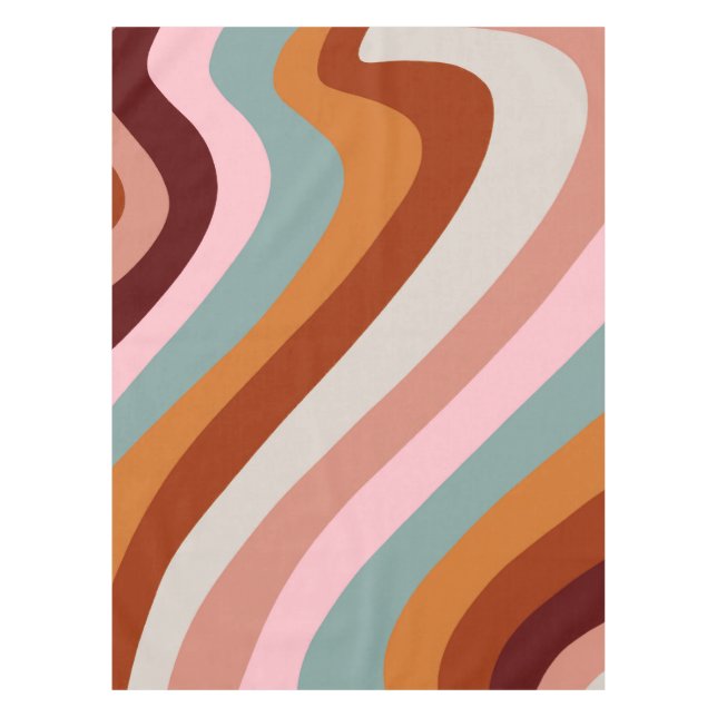Retro autumn swirls tablecloth (Front)