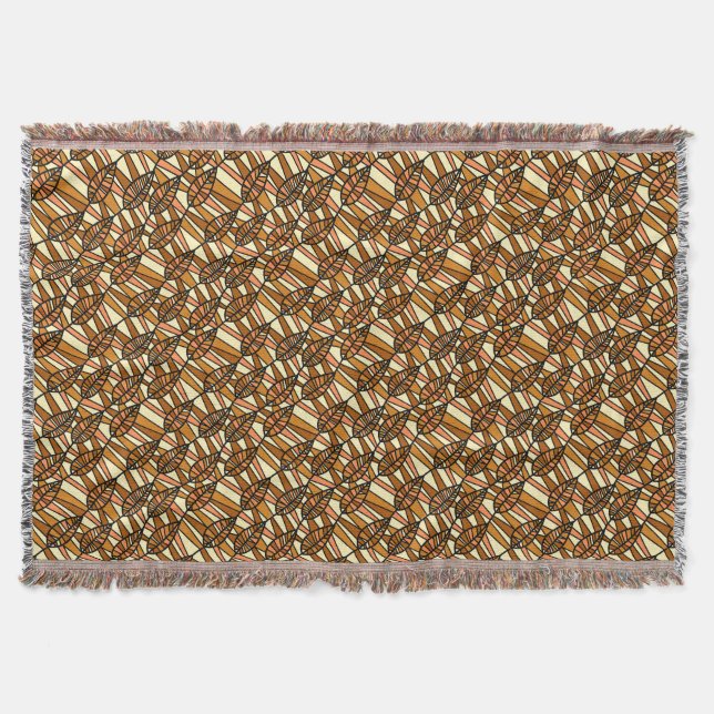 Retro Autumn Throw Throw Blanket (Front)