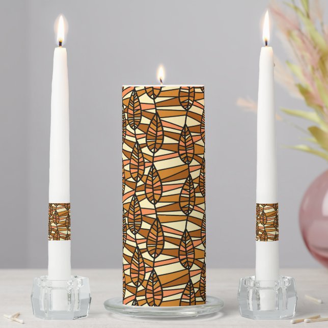 Retro Autumn Unity Candle Set (In Situ)