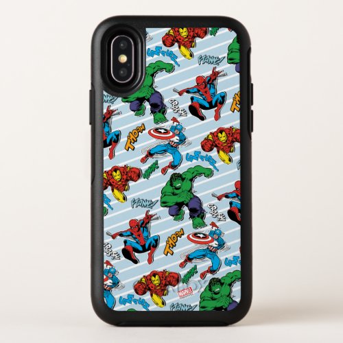 Retro Avenger Bold Stripe Pattern OtterBox Symmetry iPhone X Case