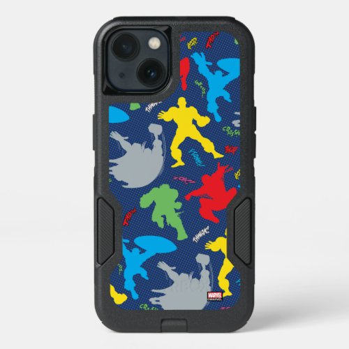 Retro Avenger Colored Shapes Pattern iPhone 13 Case