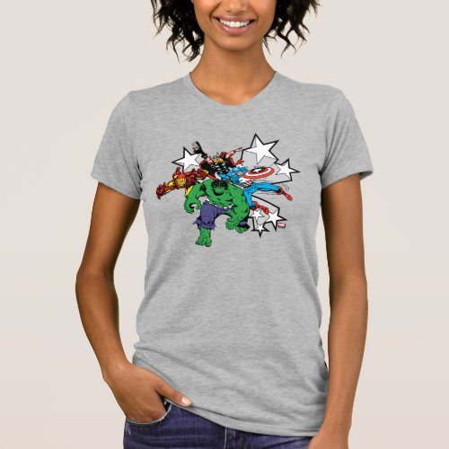 Retro Avengers With Stars Graphic T_Shirt