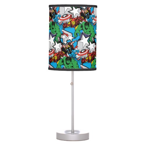 Retro Avengers With Stars Graphic Table Lamp