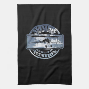 Retro Aviation Badge Kitchen Towel