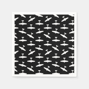 Retro Aviation Themed Airplanes Print Plane Design Napkins
