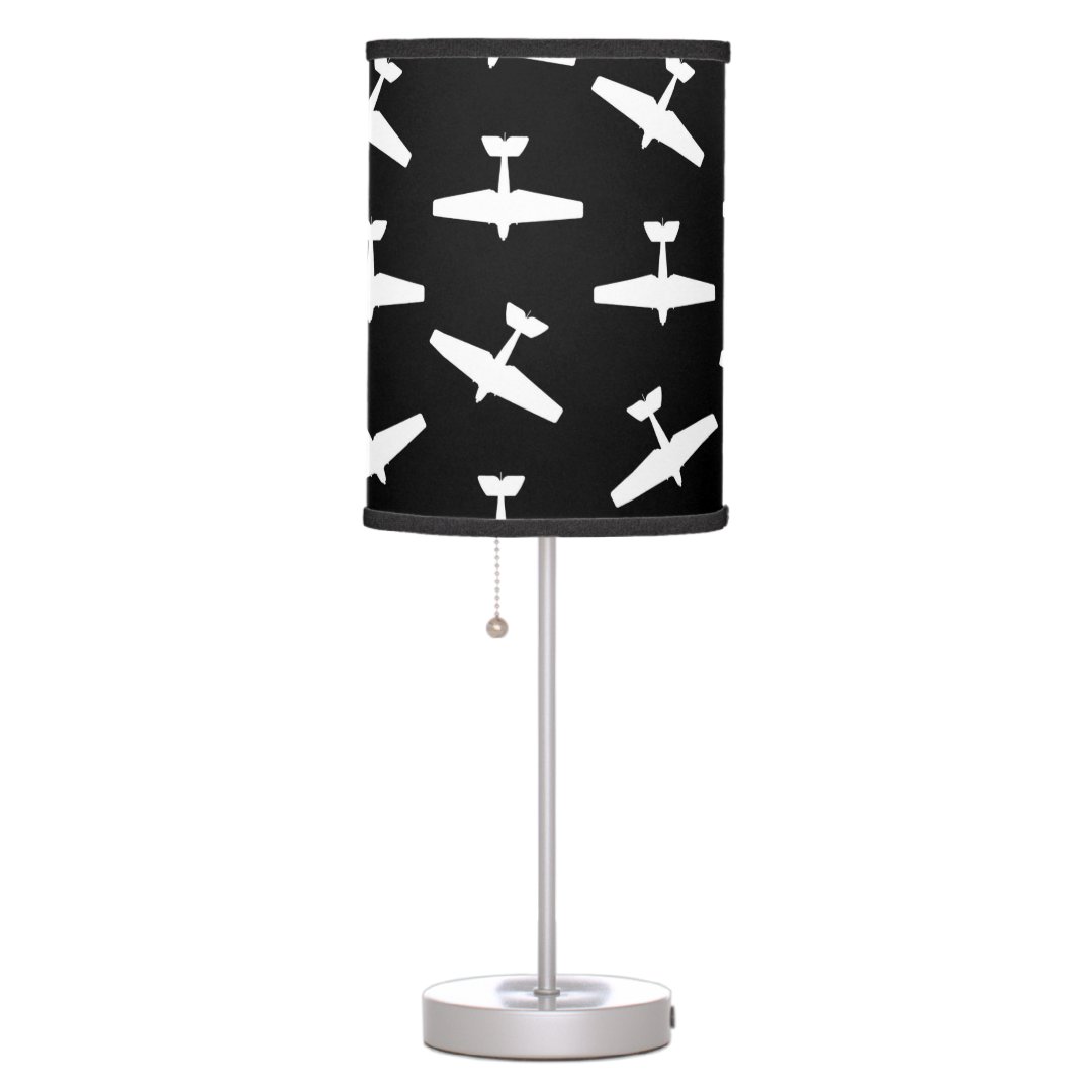 Retro Aviation Themed Airplanes Print Plane Design Table Lamp | Zazzle