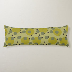 Retro Avocado Dream 1970s Atomic Circles Body Pillow