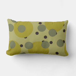 Retro Avocado Dream 1970s Atomic Circles Lumbar Pillow