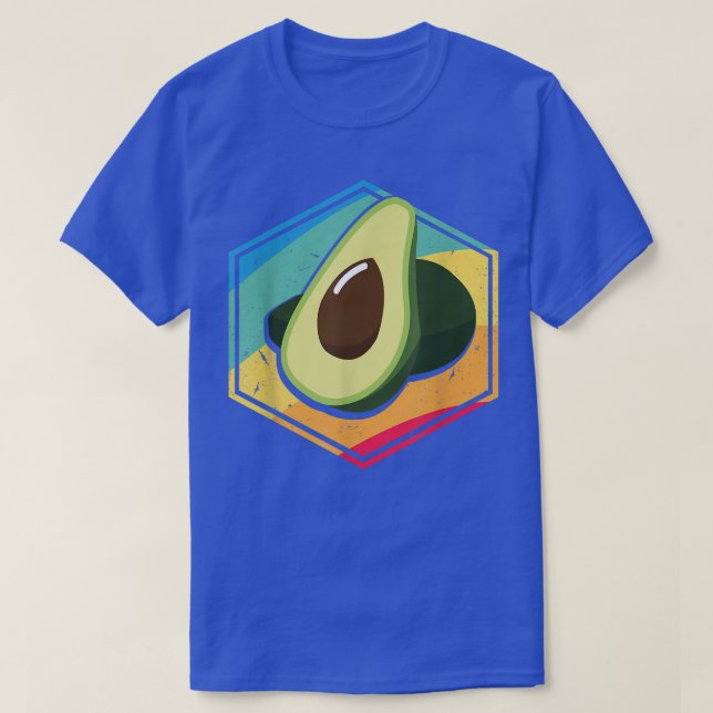 Retro Avocado Funny Vegan Vegetarian Diet Guacamol T-Shirt (Design Front)