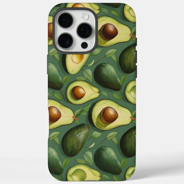 Retro Avocado Tough iPhone 16 Pro Max Case (Back)